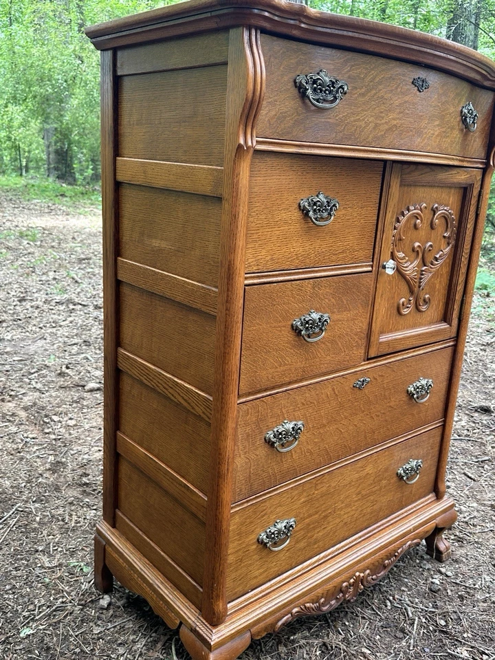 Mueble Lexington Victoriano Sampler Puerta Alta Cómoda Roble Recoger solamente Foto 4 de 4