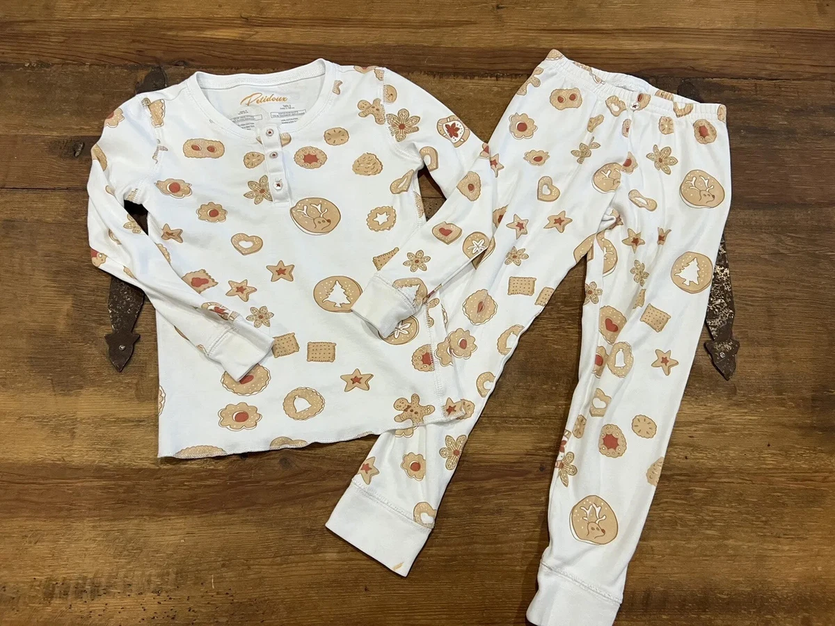 Petidoux Girl s 2 Piece Pajamas Long Sleeve Set Christmas Cookies