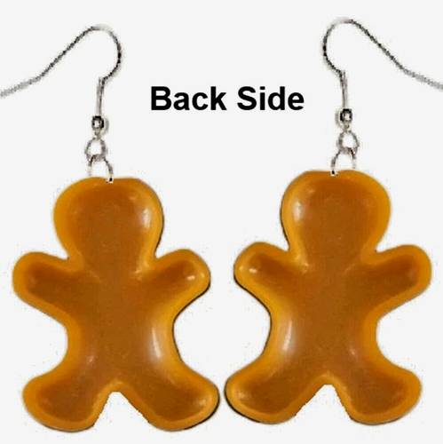 GINGERBREAD MAN COOKIE Funky EARRINGS Christmas Holiday Fun Food Novelty Jewelry - Picture 2 of 3