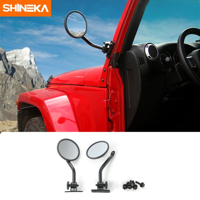 2x Apillar Door Rearview Mirror Hinge Round Mirrors for Jeep Wrangler