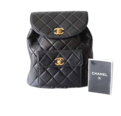 CHANEL Quilted Matelasse CC Logo Lambskin Backpack Black  display picture 1