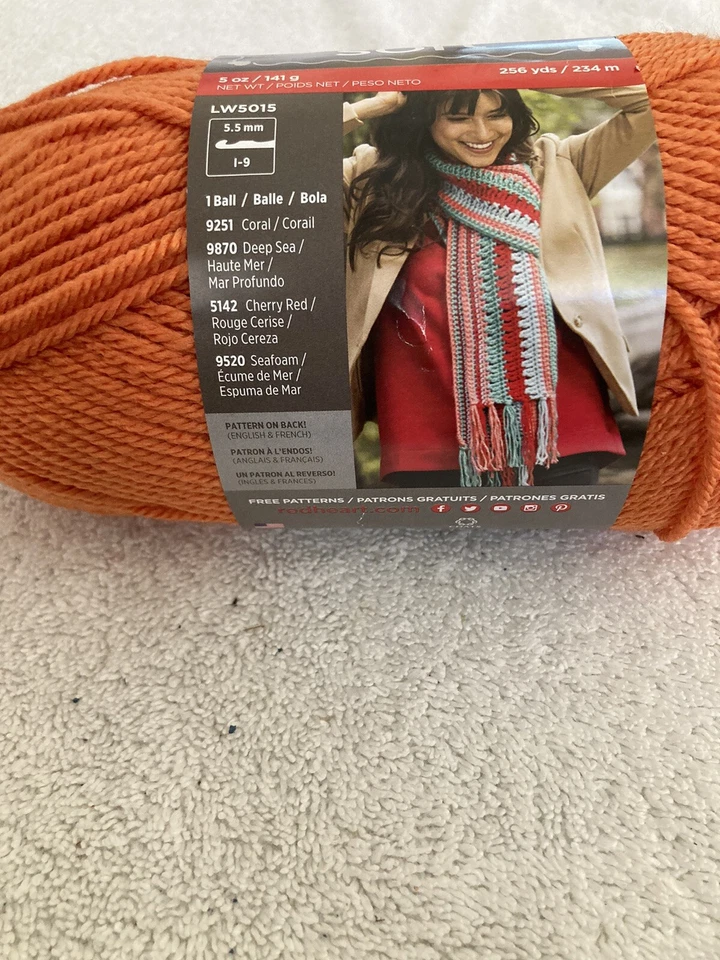 Red Heart Soft Yarn-Tangerine 073650784996 Acrylic 5 Oz - Image 3 of 4