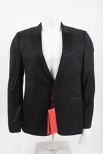 Hugo Boss Mens Tuxedo Suit Jacket Super 130 Wool Sport Coat US 40R Black NWT
