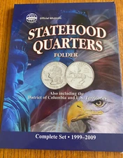 Whitman Folder #8097 Folder holds Complete Set of Statehood Quarters 1999-2009