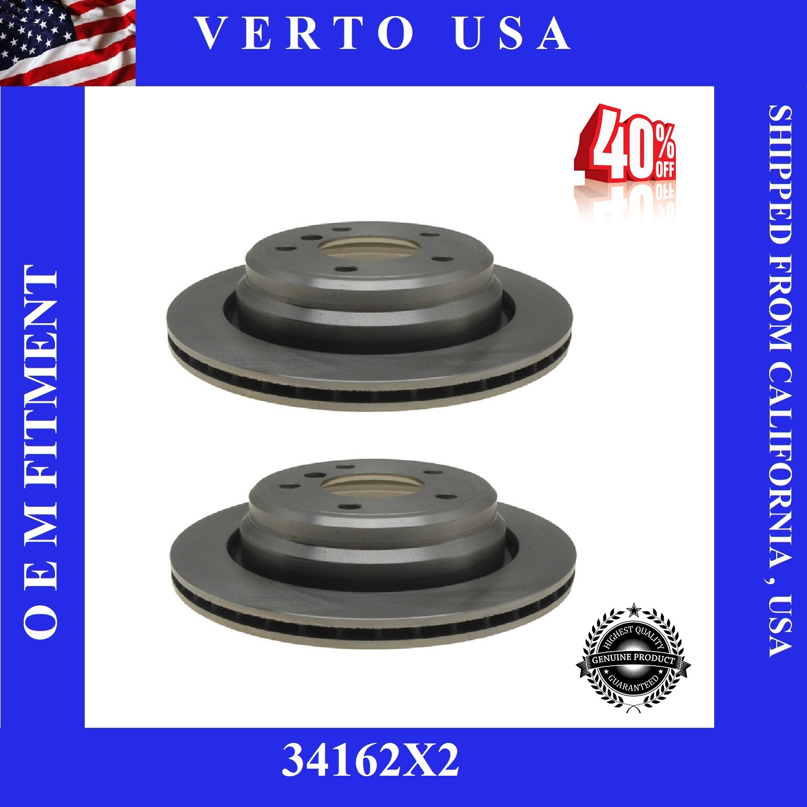 Rear Brake Rotors For BMW 525i, 528i, 530i, 540i Base on Fitment Chart