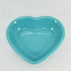 SMALL heart BOWL FIESTA ware DIP FRUIT turquoise blue 9 oz NEW