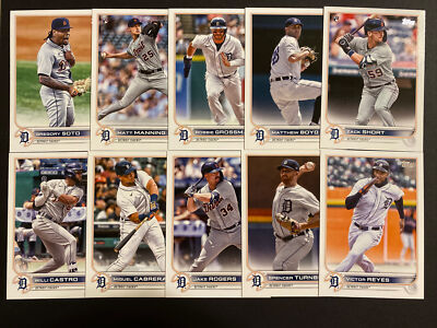 DETROIT TIGERS 2022 Topps Series 1 BASE TEAM SET (10 Cards) Cabrera-Manning RC+
