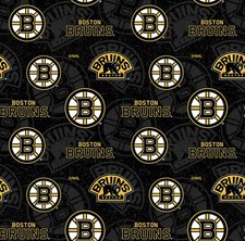 BTHY NHL Hockey Boston Bruins Tone on Tone Cotton Fabric BY 1/2 YARD