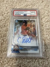 2018 Bowman Chrome Connor Scott Auto PSA 10 1st Bowman Marlins Autograph