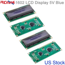 16x2 1602 LCD Display Screen Module 5V Blue Backlight White Character USA Stock