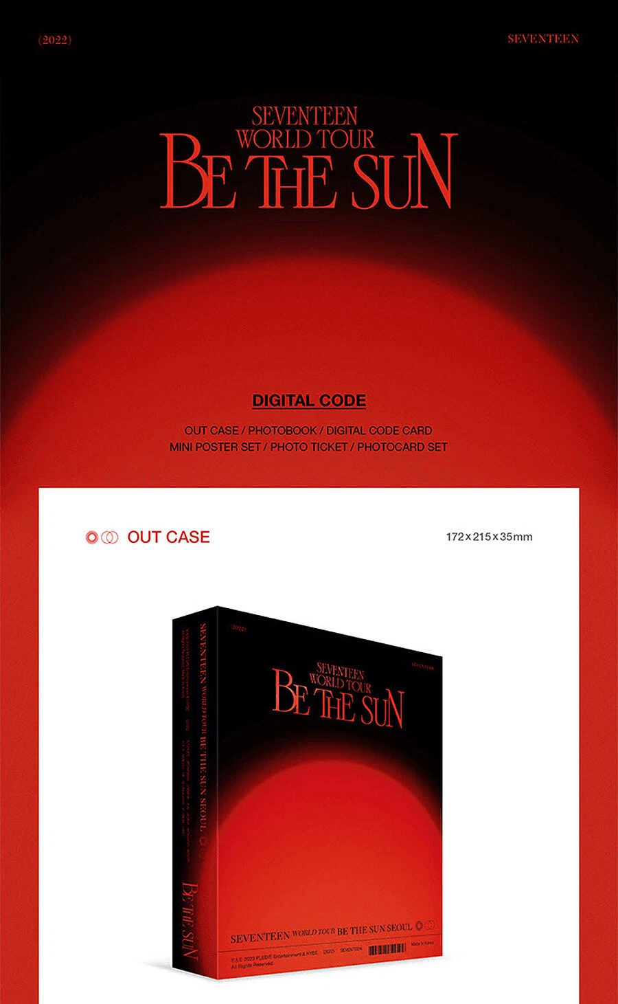 SEVENTEEN WORLD TOUR [BE THE SUN] SEOUL [DVD/DIGITAL CODE