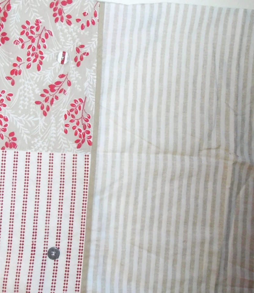 Next Striped Floral 2 Pillowcases beige white red housewife cotton blend vgc - Image 2 of 4