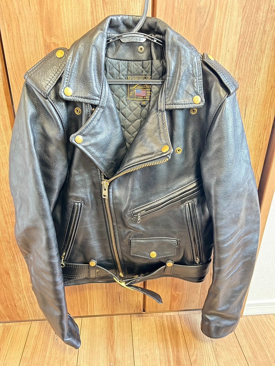 VANSON Leather Jacket C2 Double Riders Jacket Black Men Size VANSON Leather Jacket C2 Double Riders Jacket Black Men Size