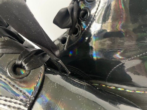 RARE Dr. Martens Molly Rainbow Holographic Patent Leather boots EU 43 L 11 M 10 - Picture 10 of 14