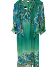 Mother of Bride Women's Wedding Dinner evening Floral jacket dress plus 16W 24W