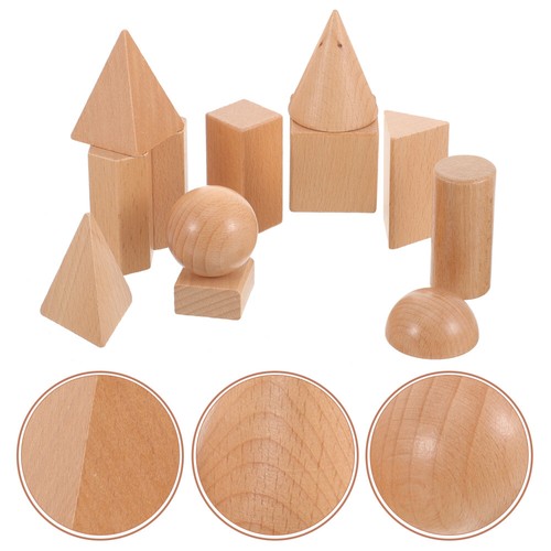 Geometric Model Building Blocks Toddler Preschool Solids Set Toy Sets Wooden