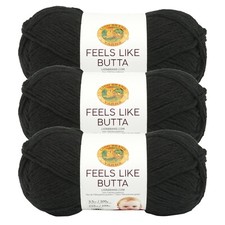  3 Pack Lion Brand Yarn 215-153 Feels Like Butta Yarn, Black