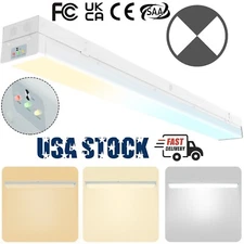 4FT LED Wraparound Emergency Stairwell Ceiling Light Battery Backup Fixture, FCC