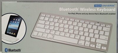 Tech Universe Bluetooth Wireless Keyboard For IPad. IPhone & Bluetooth Enabled.