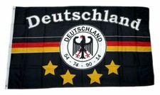 Fahne / Flagge Deutschland Fu&szlig;ball 4 Sterne Fan 90 x 150 cm