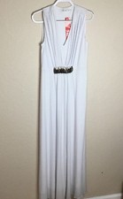 Calvin Klein White Evening Long Dress US 10 Formal Empire Waist Sleeveless