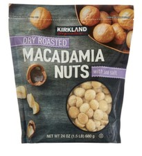 Kirkland Signature Dry Roasted Macadamia Nuts with Sea Salt 680g 1.5 LB Kosher