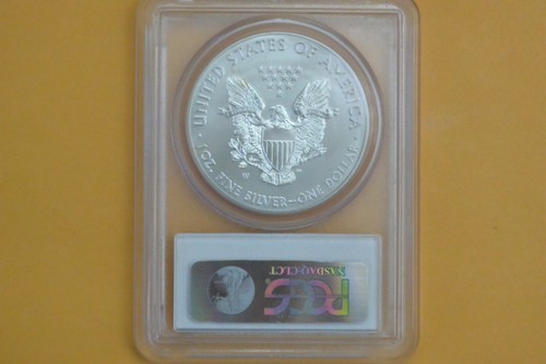 2012 W (BURNISHED) PCGS MS70 SILVER EAGLE - SPOTTED - Picture 4 of 6