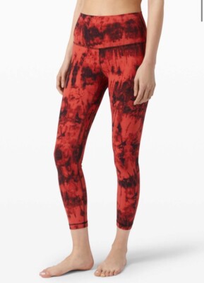 Lululemon Align Pant II 25” Size 4 Game Day Red Black Multi