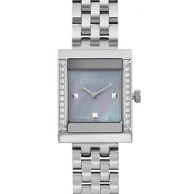 Gucci G-Frame Diamond Mother of Pearl Dial Ladies Watch YA128404