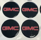 4 Wheel Center Cap Logo dome Decal Emblem Black 3.5" 88mm RED GMC 1500 2500 3500