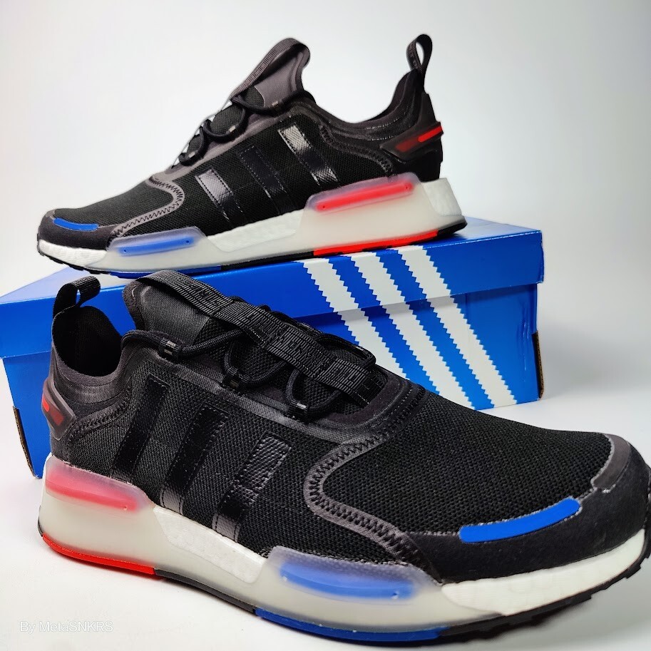 Adidas US 13 Men's Black White Red Blue Rare Retro Run Boost NMD V3   GX3378 New thumbnail 4