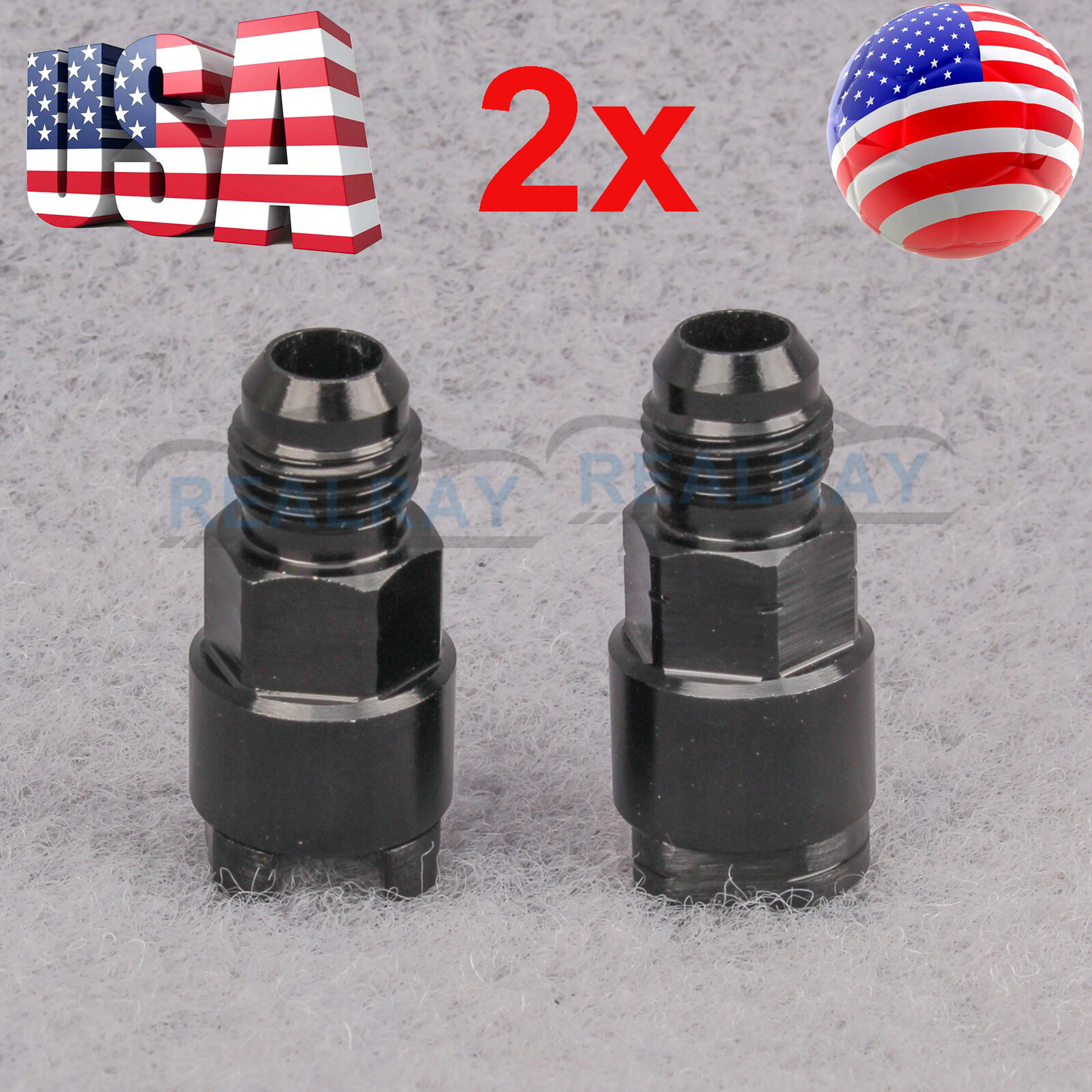 Set of 2 EFI 6AN Fuel Rail Adapter Fittings For Corvette LT1 LS1 LT4