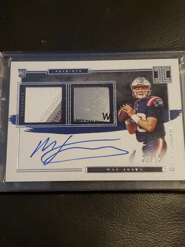 Mac Jones 2021 Impeccable Rookie 3 Colored Patch/ Helmet Auto 23/75