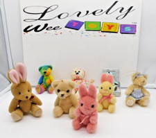 TEDDY BEAR LOT - VINTAGE SMALL JOINTED - RUSS BERRIE DECEMBER - 1985 R DAKIN ETC