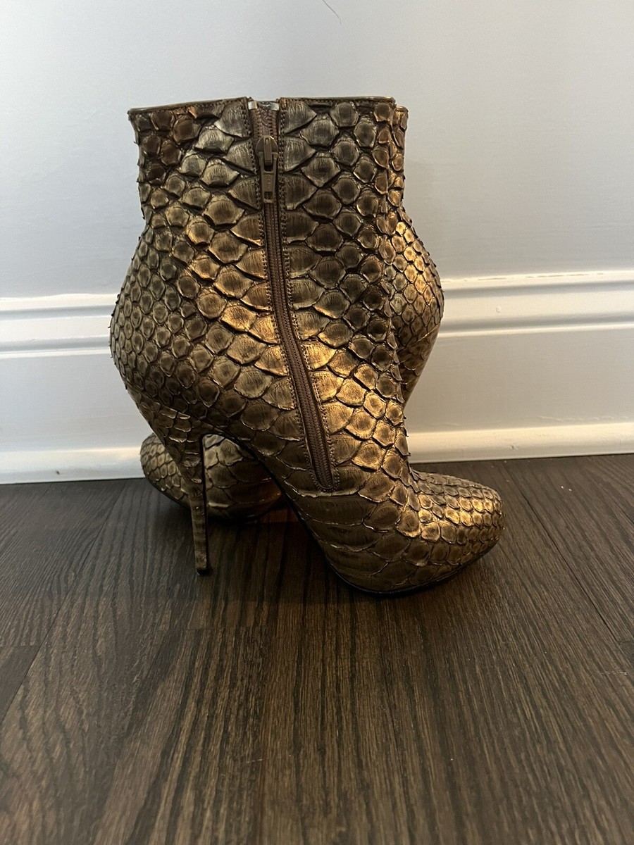 Christian Louboutin パイソン　ブーティ　39 CHRISTIAN LOUBOUTIN Platform Ankle BOOTS FETICHA EXOTIC PYTHON