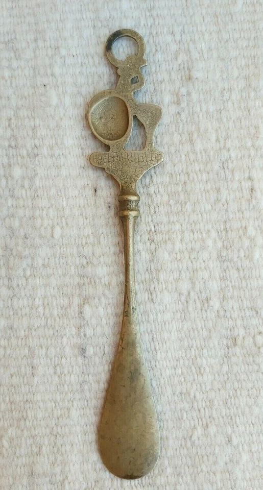 Lovely Vintage Antique Solid Bronze Handled Shoe Horn Carved Lady Very Stunning - Image 3 of 4