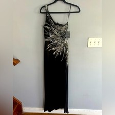 IEENA for Mac Duggal One shoulder long embellished dress size 4