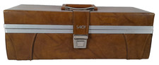 Vintage 8 Track Savoy Storage Carry Case for 24 Tapes Vinyl Faux Leather