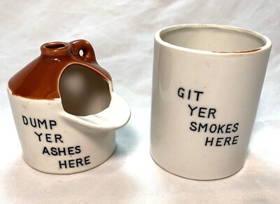 Vintage Highmount Quality M B Daniels Novelty Ceramic Ashtray & Cigarette Holder