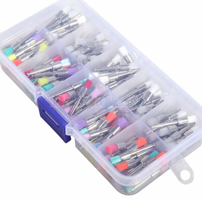 200 Brosses Polissage Dentaires Plates à Clip - Blanches Et Colorées - Neuf Pour Prothèse