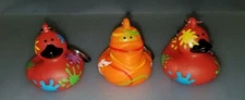 Lot of 3 American Heart Association Keychains Ducks Red Paint Splatter & Ninja