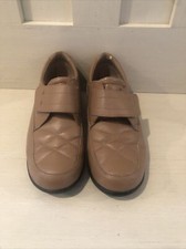 Dr Scholls Walking Shoes Double Air Pillow Women Size 5.5 Beige Leather 1 Strap