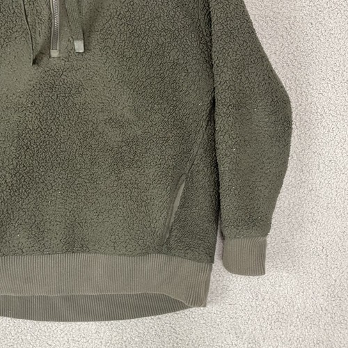 Athleta Sweater Womens Medium Green Long Sleeve 1/4 Zip Sherpa Pullover Comfort - Picture 3 of 17