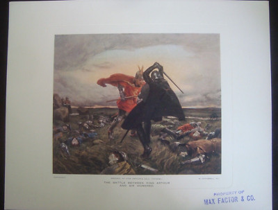 King Arthur battles Sir Mordred Print by William Hatherell - Max Factor