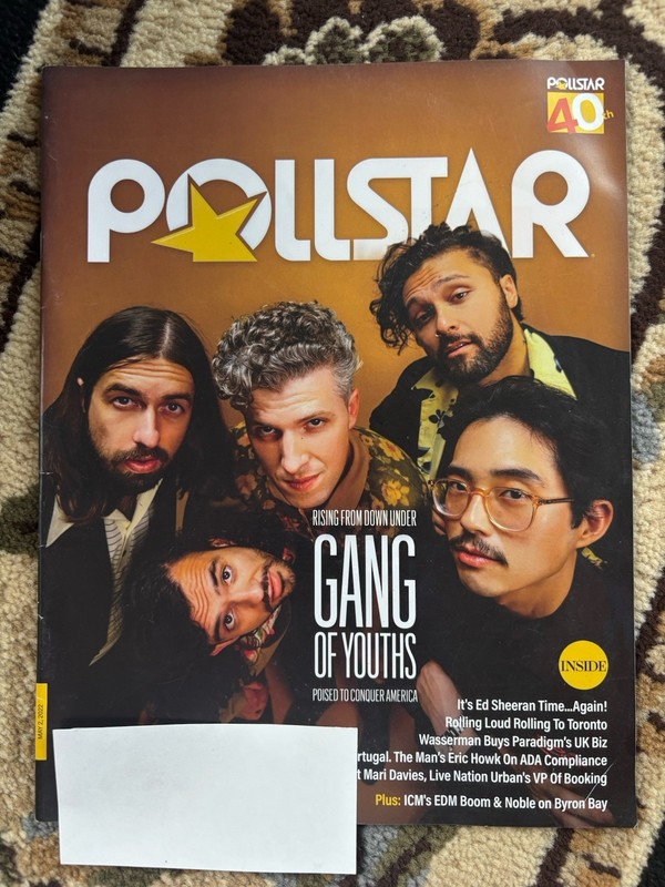 GANG OF YOUTHS Pollstar Magazine music band RARE industry address label