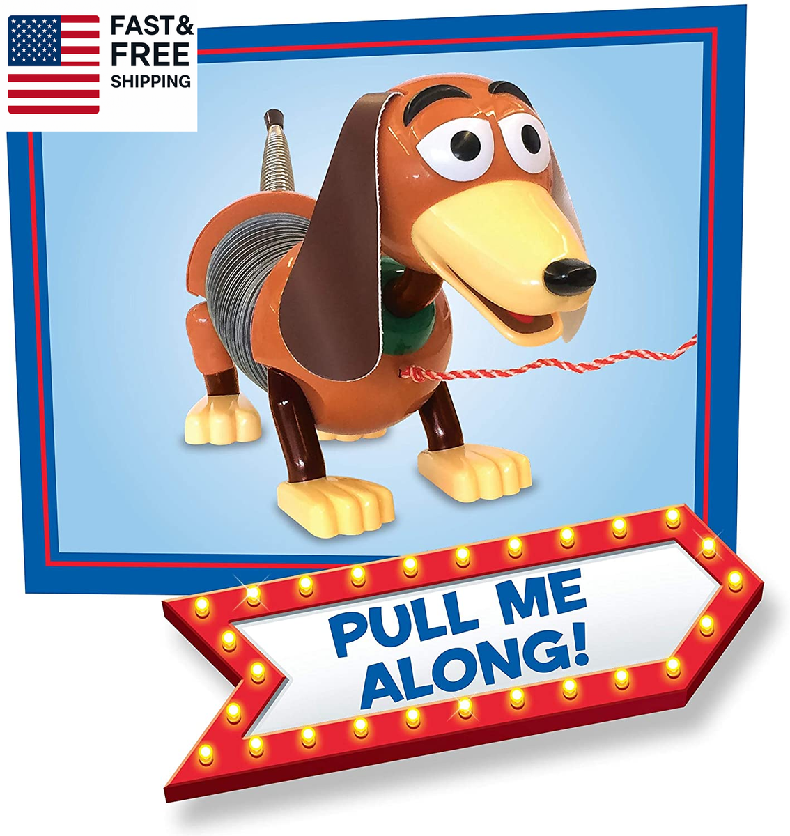 Disney and Pixar Toy Story Slinky Dog Pull Toy, Walking Spring Dog