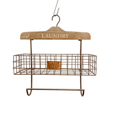 Vintage Rustic Style Laundry Wall Organizer Towel Holder