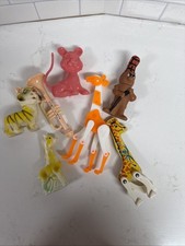 Vtg Rubber Squeaky, Rattler Baby Toys 50's 60's Collectibles Lot Of 7