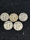 SILVER Standing Liberty Quarters FIVE (5) All One Price Dateless See Pics Auctio