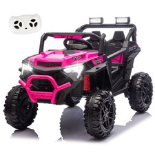 24V Kids Electric Car Ride on UTV Battery Power Wheels with Remote Control Pink